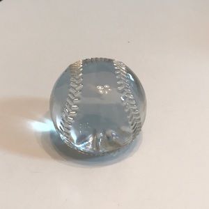 Preowned Tiffany Co. crystal Baseball Paperweight - etched Gary Maddox Phillies